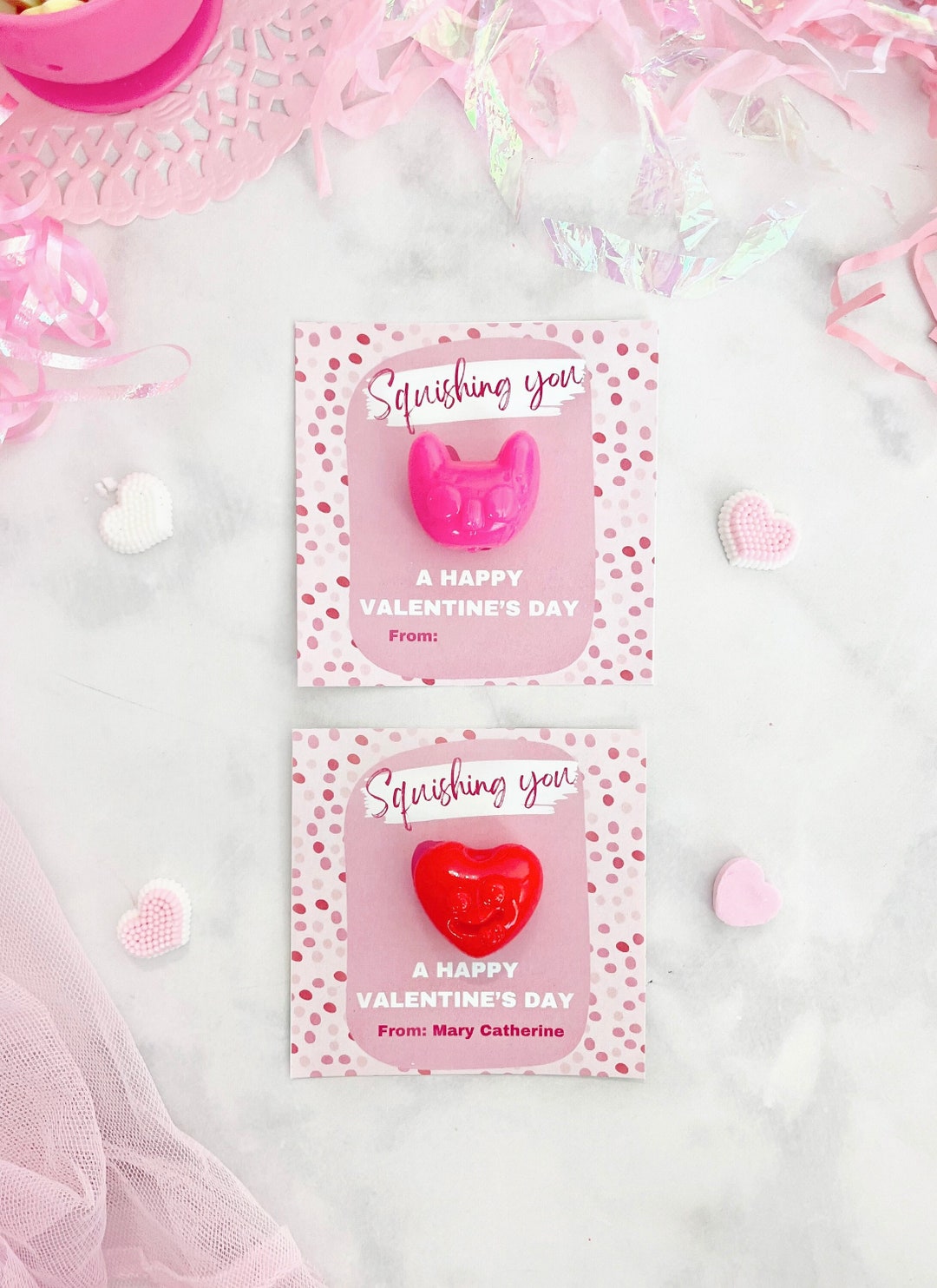 Squishy Printable Valentine's, Squishy Toy Valentines, Squishy