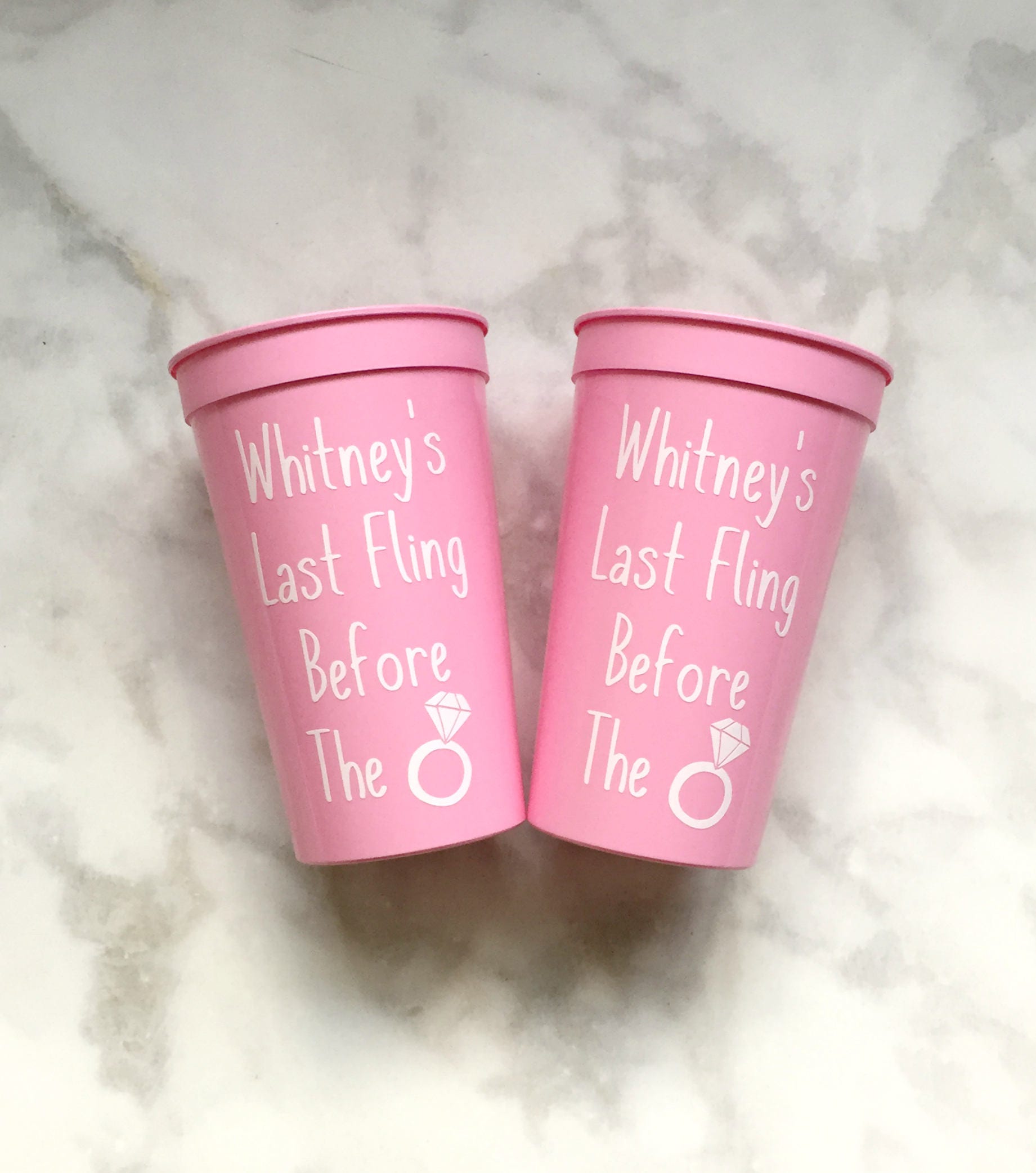 Personalized Bridesmaids Cups 22oz Bachelorette Party Cups Last Fling Before The Ring Bachelorette Party Cups