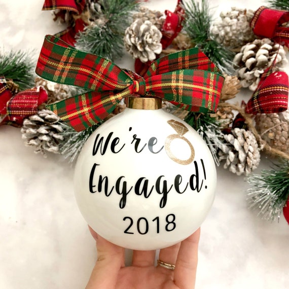 We're Engaged Ornament Engaged Christmas Gift Engagement Etsy image 0 - We're Engaged Ornament Engaged Christmas Gift Engagement Etsy