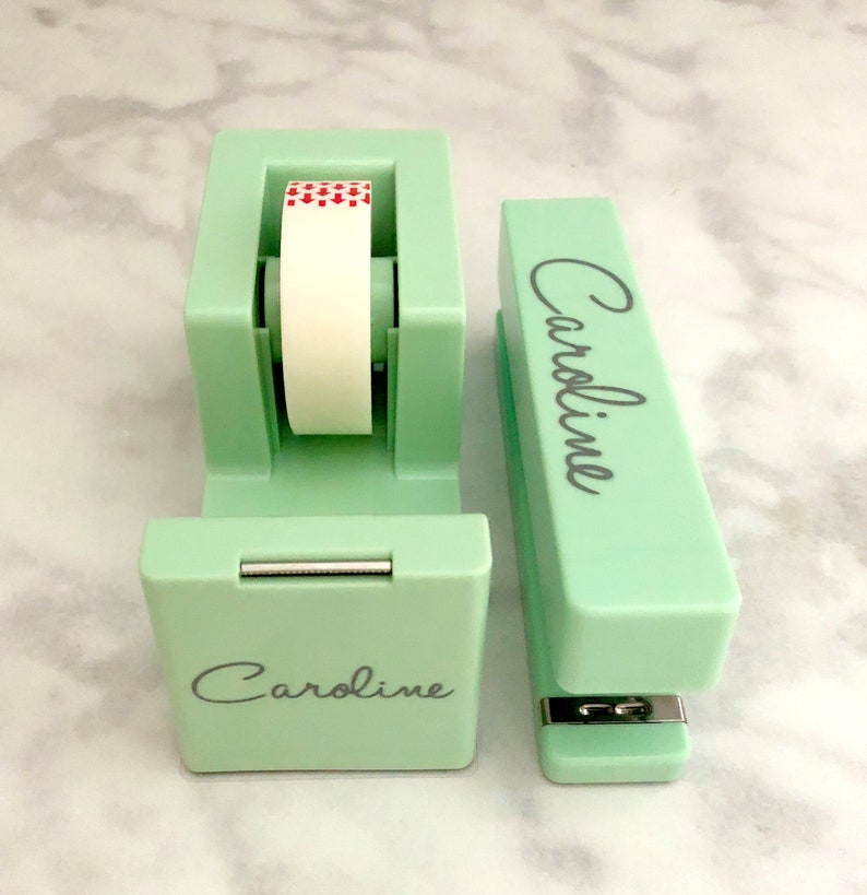 Personalized Desk Set Stapler and Tape Dispenser Set Etsy