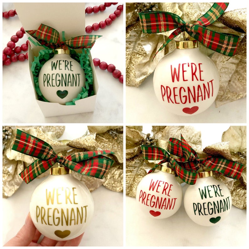 Pregnancy Announcement Christmas Ornaments We're Pregnant Etsy