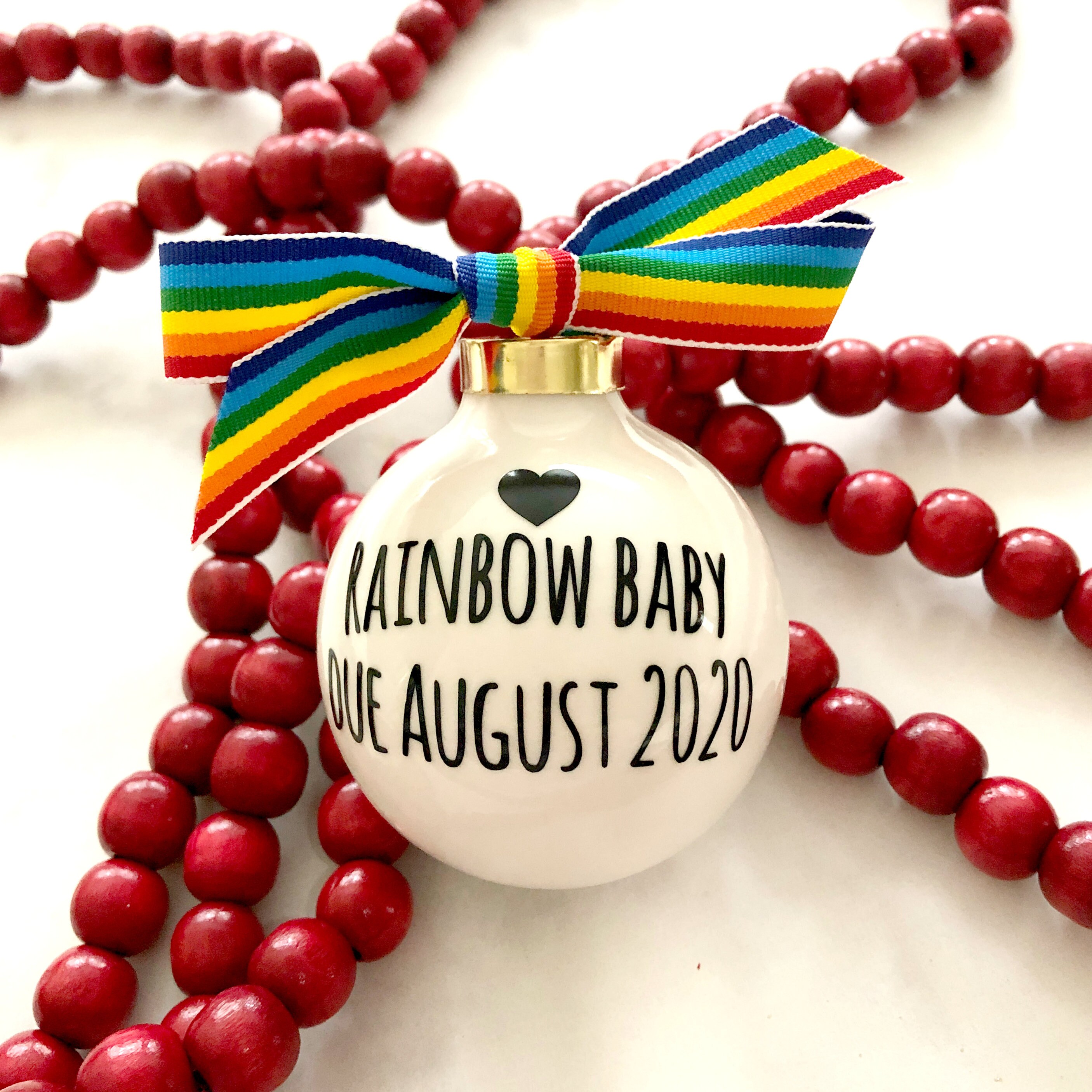 Rainbow Baby Pregnancy Announcement Christmas Ornament Etsy