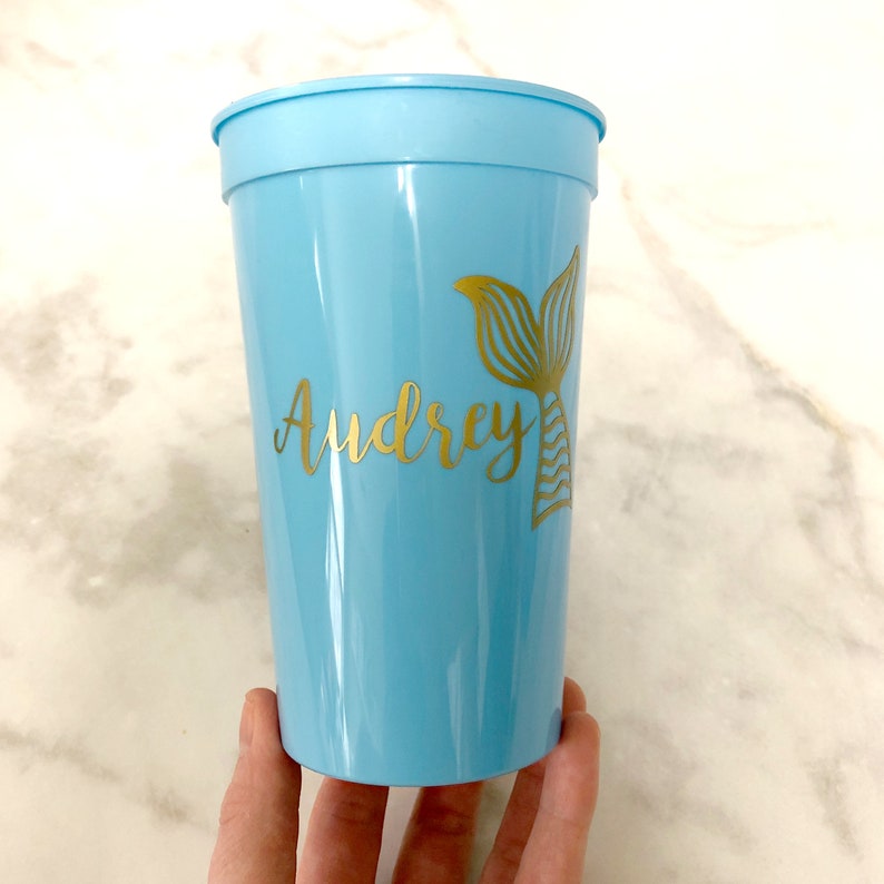 Personalized 22oz Stadium Cups Personalized Mermaid Stadium Cups Personalized Cups Bachelorette Party Favor Bachelorette Party Cups