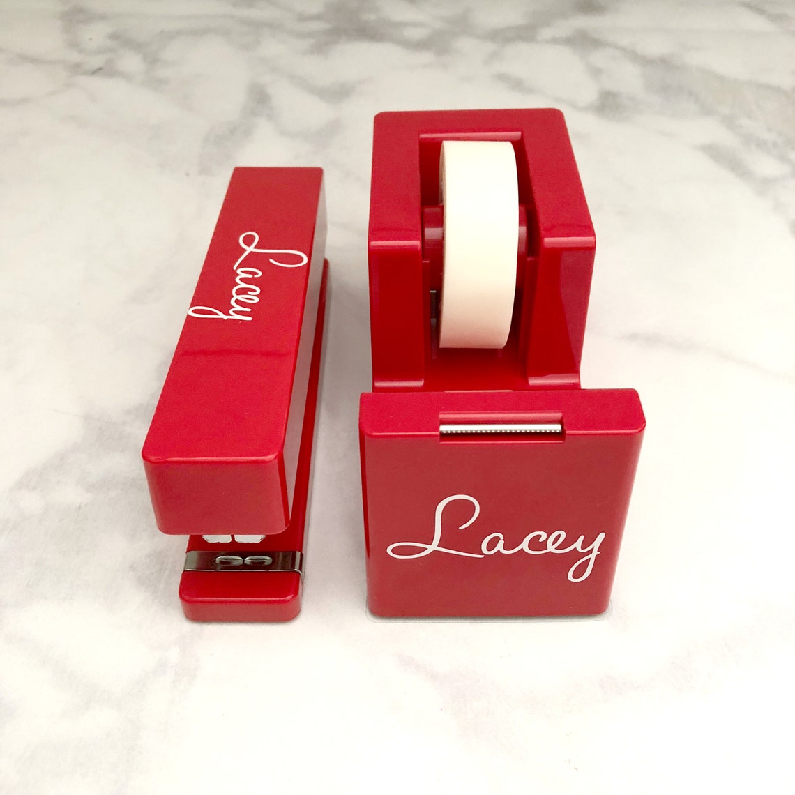 Personalized Desk Set Stapler and Tape Dispenser Set Etsy
