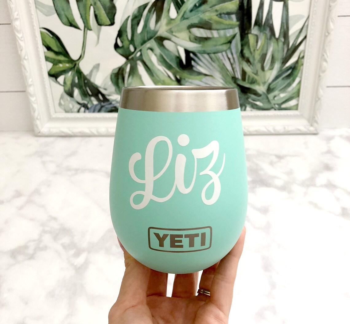 Personalized Yeti Wine Tumbler 10oz Insulated Wine Tumbler Etsy