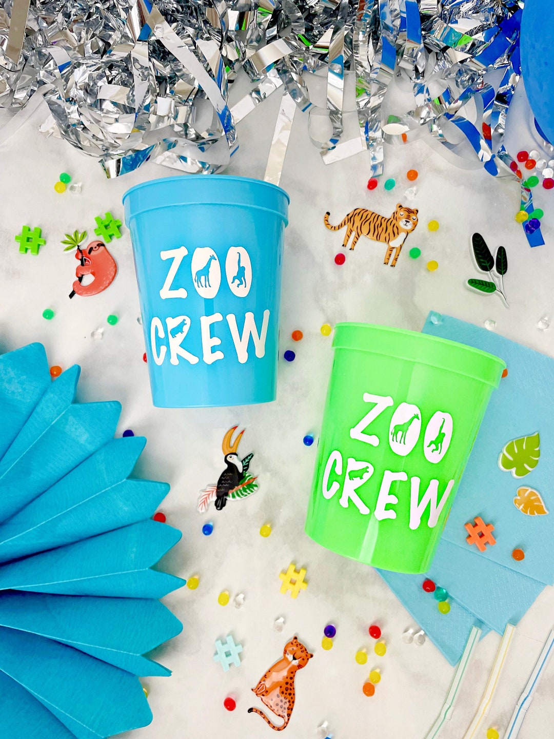 Zoo Birthday Party Cups Zoo Crew Cups Zoo Party Decor Kids Etsy