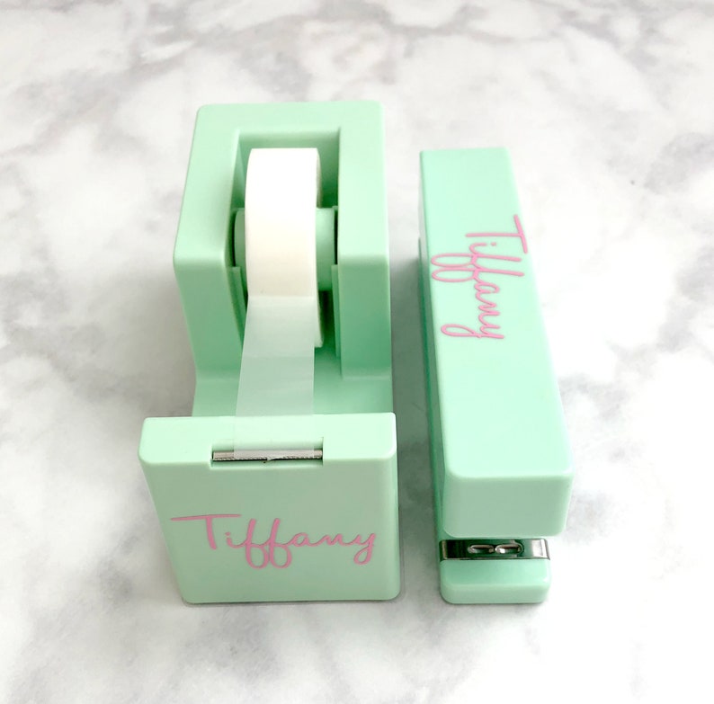 Personalized Desk Set Stapler and Tape Dispenser Set Etsy