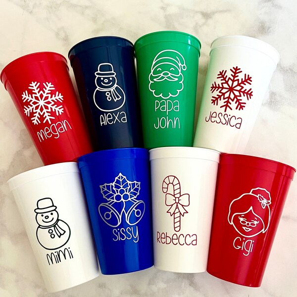 Christmas Party Cups Etsy