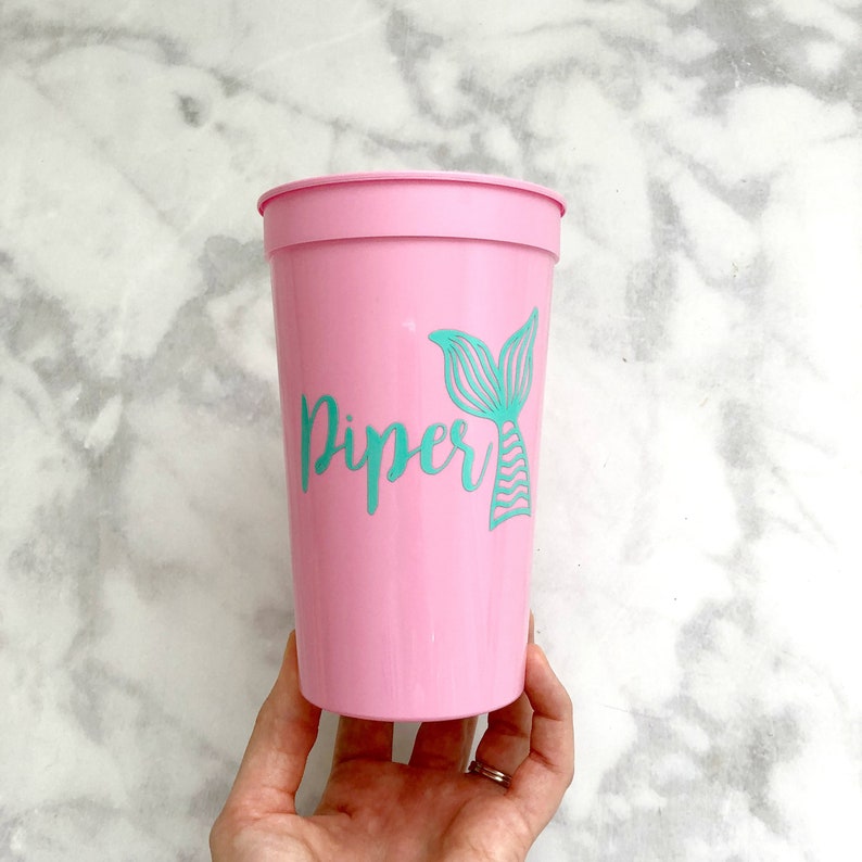 Personalized 22oz Stadium Cups Personalized Mermaid Stadium Cups Personalized Cups Bachelorette Party Favor Bachelorette Party Cups