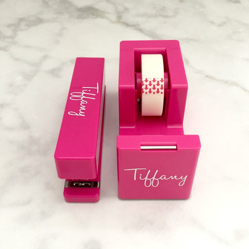 Personalized Desk Set Stapler and Tape Dispenser Set Etsy