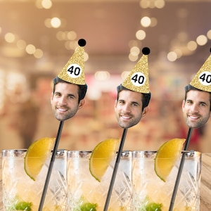 Custom drink stirrers | face | birthday | party | people | pets | retirement | wedding | bachelorette | personalized swizzle sticks
