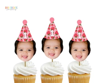 Berry first cupcake toppers | Strawberry Birthday Party  | ANY AGE | milestone birthday | summer | pink and red | Berry Birthday Decorations