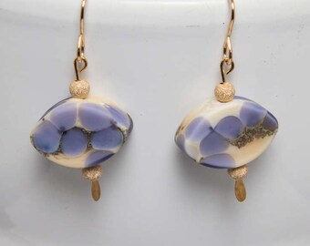 Matte lavender and gold earrings-A278