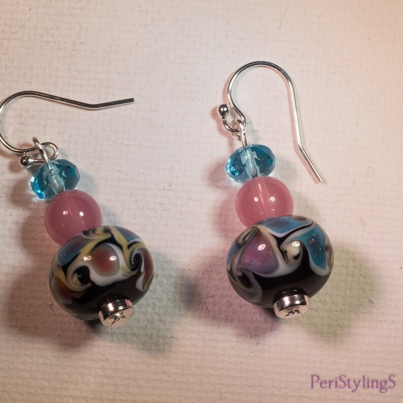 Lampwork necklace and earring set-G110