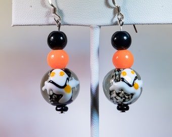 Glow in the dark ghost earrings-X127