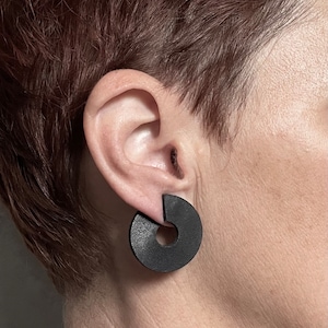 Boucles d’oreilles rondes cuir  CIRKLE