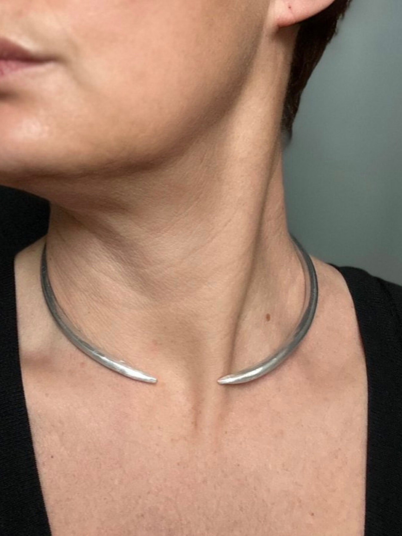 Tour De Cou En Argent Sterling Torque 5 Pouces - Bijou Élégant Avec Poinçon Britannique