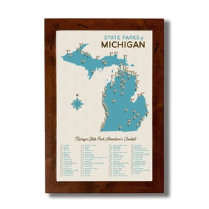 Mappa e lista di controllo dei parchi statali del Michigan / 11x17 immagine 4