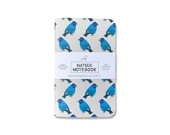 Indigo Bunting Nature Notebook | 3.5" x 5.5" Bird Notebook