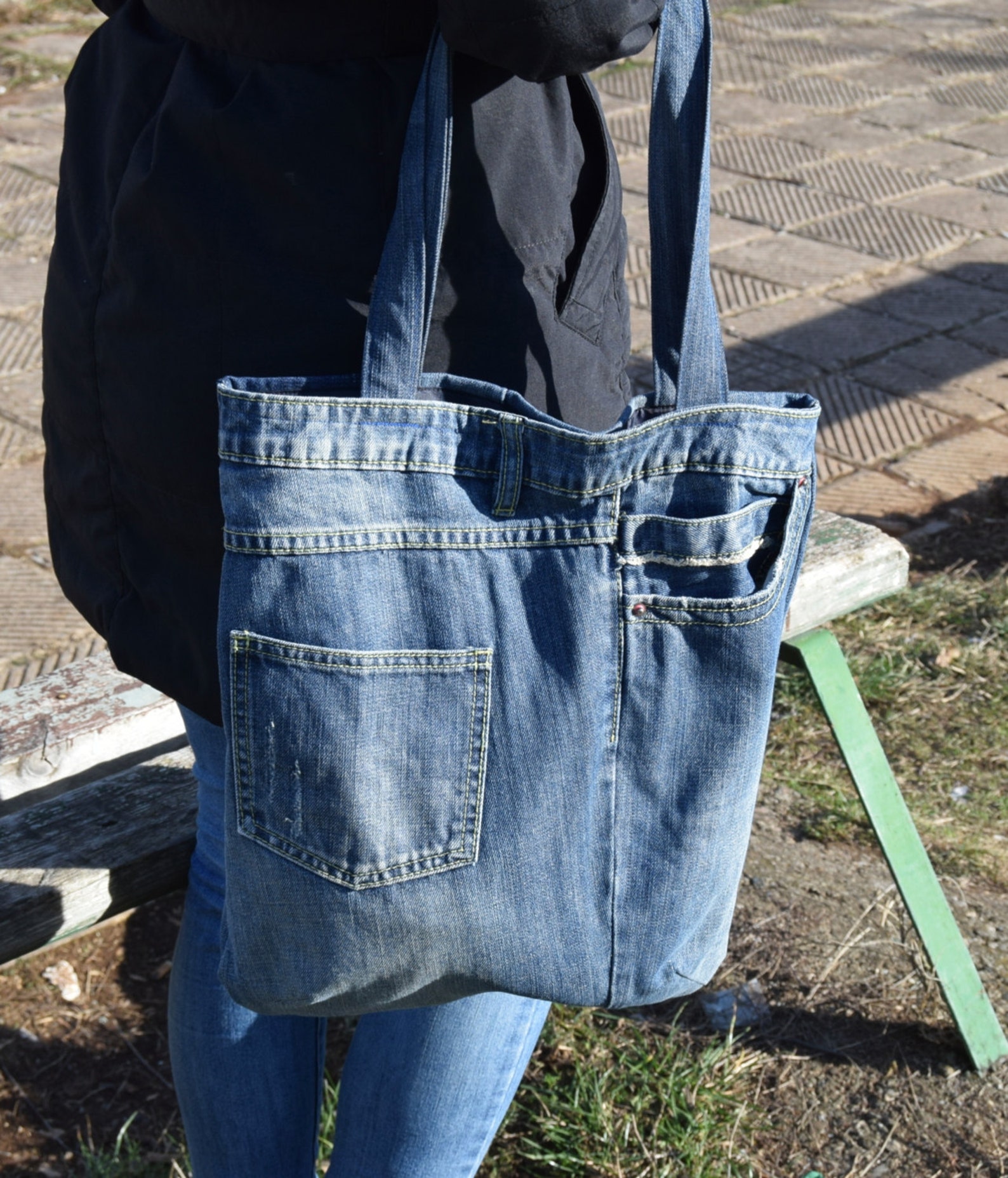 Denim Crossbody Bag Denim Handbag Denim Shoulder Bag Denim Etsy