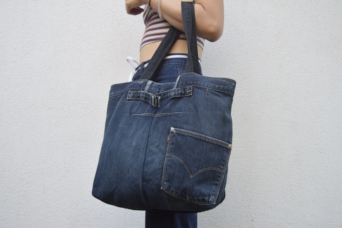 Denim Tote,eco Friendly, Recycled Jeans Bag, Denim Bag, Handbag, Modern ...