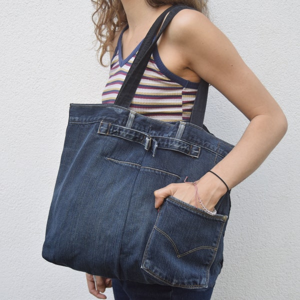 Upcycled Jeans Bag - Etsy