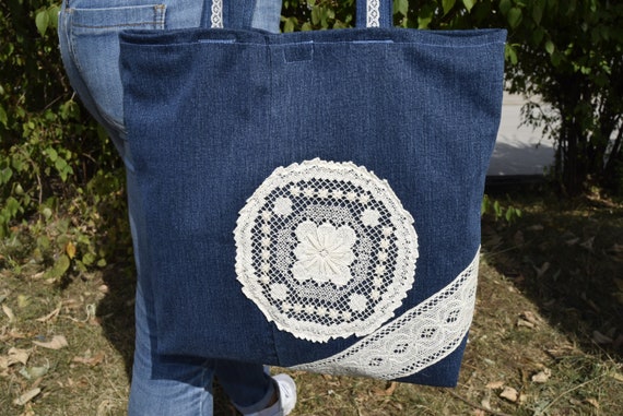 denim beach bag