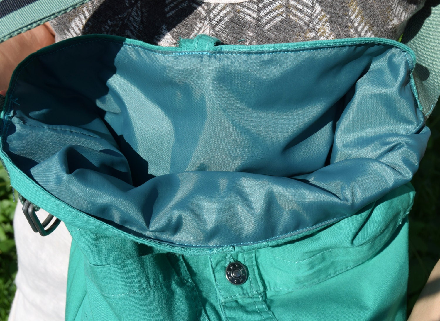 Turquoise Denim Bag / Green Blue Jeans Bag / Recycled Denim Handbag ...