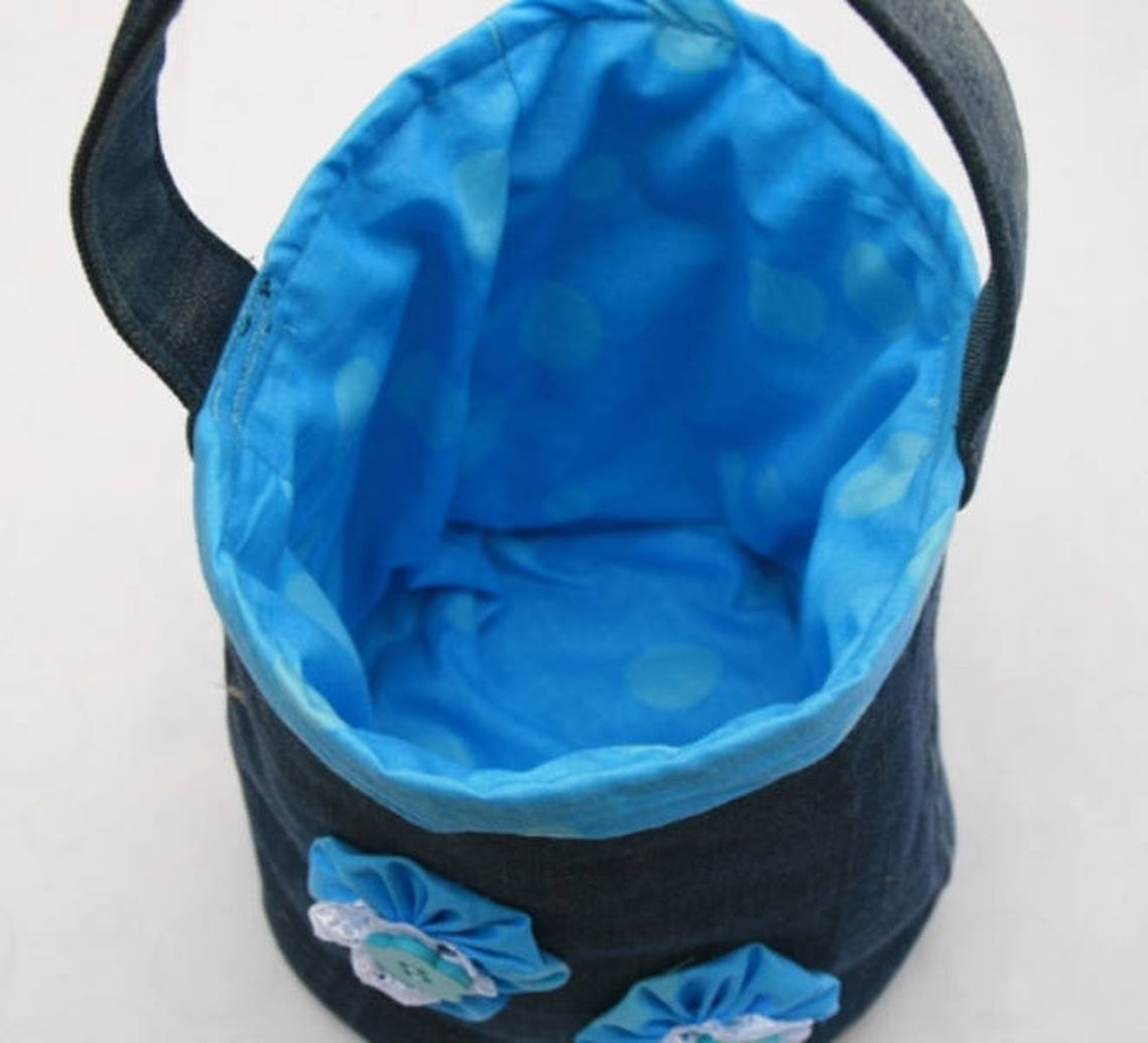 Denim Storage Basket, Useful Gift Organizer, Fabric Container, Jeans