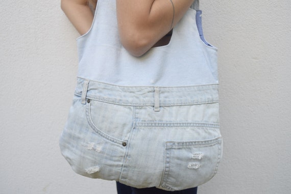 Denim Crossbody Bag, Denim Handbag,Summer Tote,Shopping Bag, Denim Shoulder Bag, Boho Beach Bag, Boho Hippie Handbag,Weekend Tote Bag