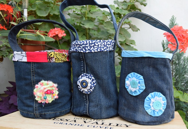 Denim Storage Basket, Useful Gift Organizer, Fabric Container, Jeans