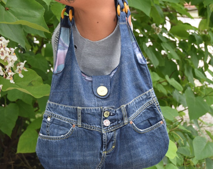 Jeans Bagrecycled Jeansshoulder Handbagcasual Denim Bag for - Etsy