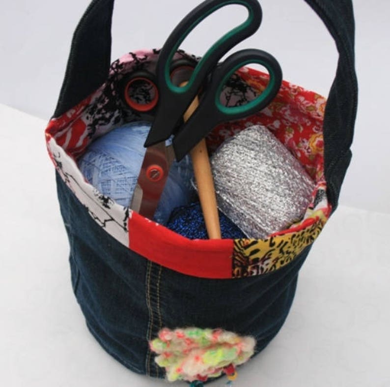 Denim Storage Basket, Useful Gift Organizer, Fabric Container, Jeans