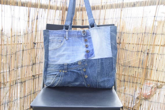 Denim Toteeco Friendly Recycled Jeans Bag Denim Bag 