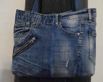Patchwork denim bag,upcycled denim tote bag,Summer denim bag,slouchy soft shoulder bag,Hippie Boho style,denim patchwork,vegan,zero waste