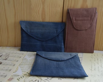 Set of three travel bags,Denim Cosmetic Bag,Denim Bag,Denim cosmetic bag for cosmetics and medicines,Makeup bag,Perfect gift