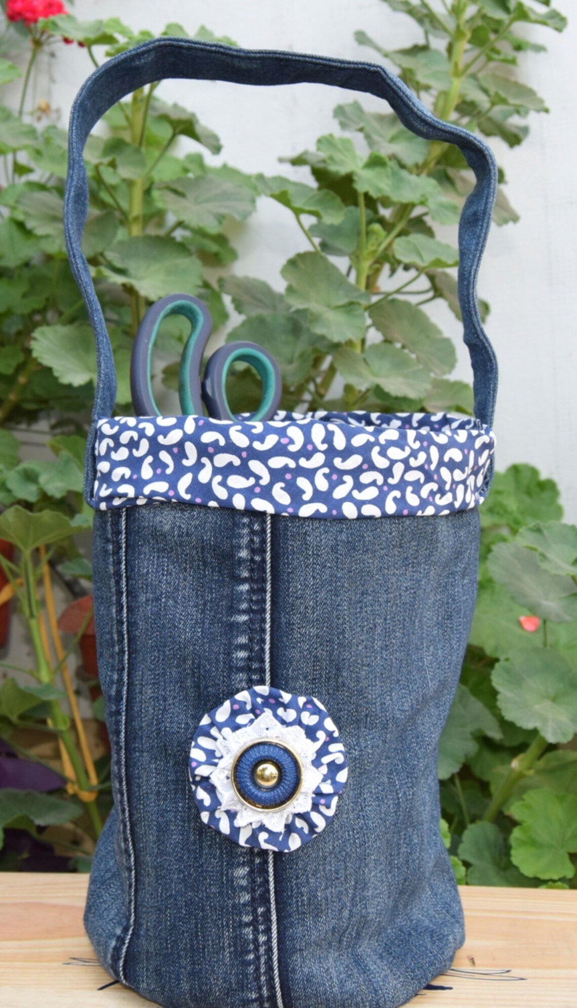 Denim Storage Basket, Useful Gift Organizer, Fabric Container, Jeans
