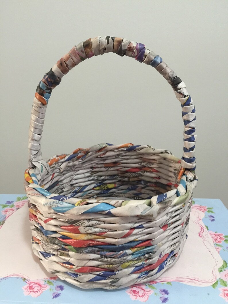 Handmade Newspaper Basket Etsy