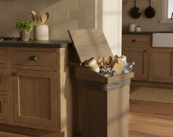 Handcrafted Wooden Trash / Recycling Bin