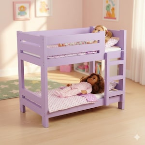 Handmade Wooden Bunk Bed for 18-inch dolls