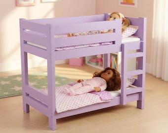 Handmade Wooden Bunk Bed for 18-inch dolls