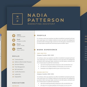 Modern Resume Template / CV Template + Cover Letter | Professional Resume | Creative Resume | Teacher Resume | Word Resume | Nurse Resume