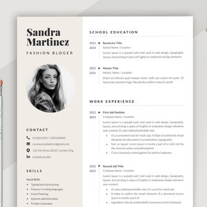 Application template german: Cv , Cover Letter  and Page Cover / Resume Template  Word / Modern Cv Template / Resume with Photo