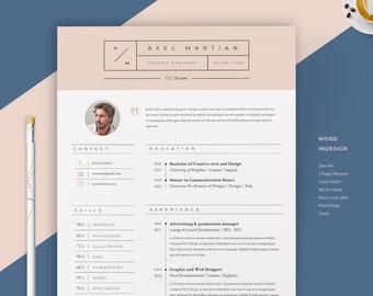 Resume | Resume Template | Word Resume | Minimal Resume | Modern Cv | 2 Pages Resume | Professional Cv | Teacher Resume | Cv | Cv Template |