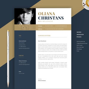 Resume Resume Template Word Resume Resume Template Word Modern Cv Resume Blue Cv Gold Resume Teacher Cv Cv Template Gold image 2