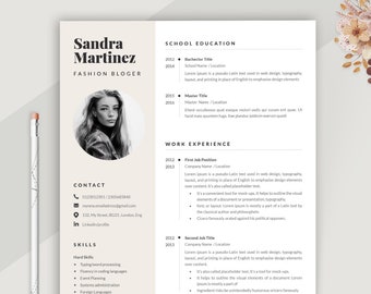 Application template german: Cv , Cover Letter  and Page Cover / Resume Template  Word / Modern Cv Template / Resume with Photo