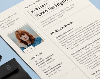 Cv Template with photo /  Cv Template Word / Resume Template / Modern Cv / Resume Template / Pages / Indesign / Word /  Cv and Cover Letter