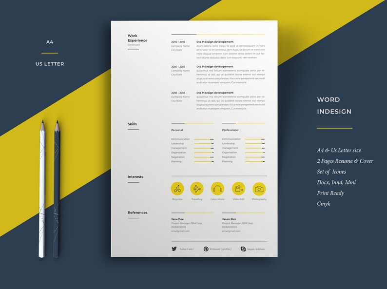 Modern Resume Template Resume Template Resume Template Word Resume Cv Template Instant download Cv Cv Resume Resume Word image 4