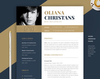 Resume | Resume Template | Word Resume | Resume Template Word | Modern Cv | Resume Blue | Cv Gold | Resume Teacher | Cv | Cv Template | Gold