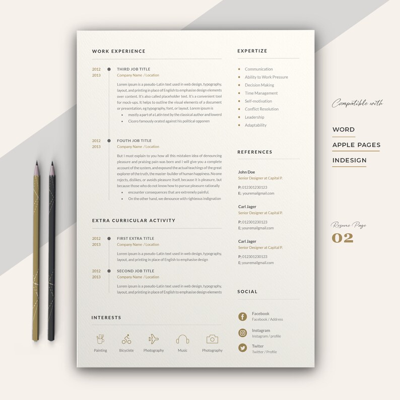 Resume / Resume Template Resume Template Word Cv Template Resume Template Teacher Cv Template Professional Cv Template with photo image 4